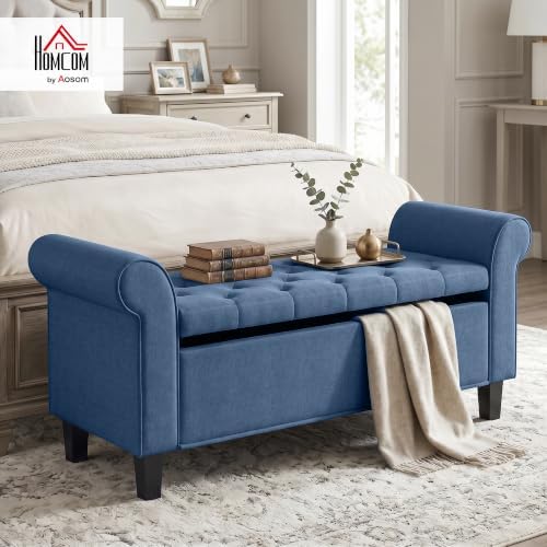 HOMCOM 47" Storage Ottoman End of Bed Bench - Image 2