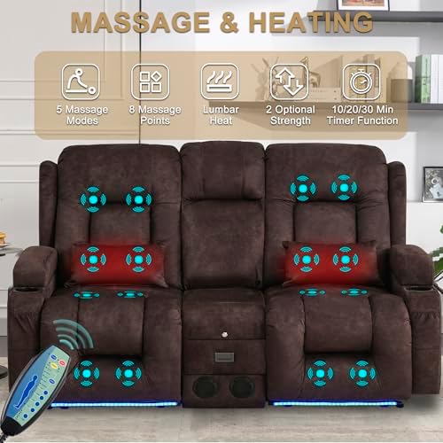URRED Power Loveseat Recliner Sofa - Image 5