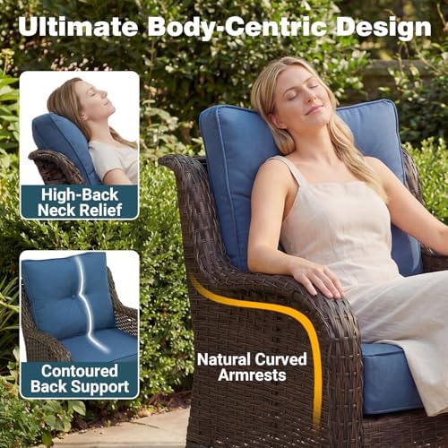 Patio Furniture Set with 6" Cushions, 5-Pieces Outdoor Furniture - Image 6