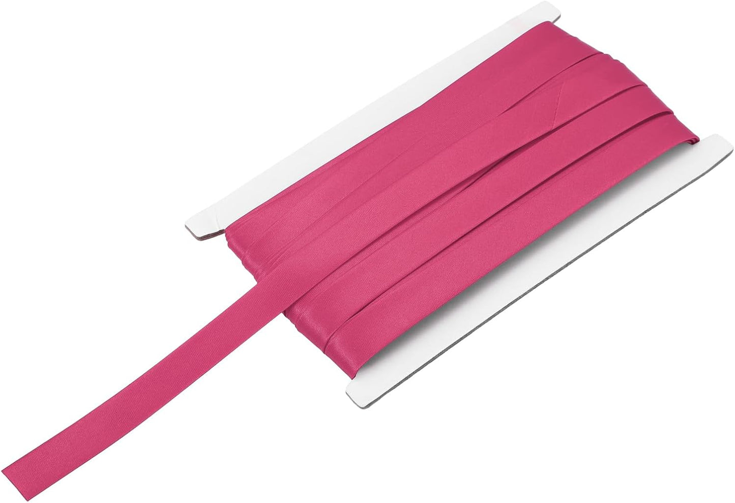MECCANIXITY Double Fold Bias Tape for Sewing 5/8 Inch x 12 Yards Satin Pre-fold Continuous Binding Tape for Seaming Quilting Hemming Binding DIY Crafts, Rose Red