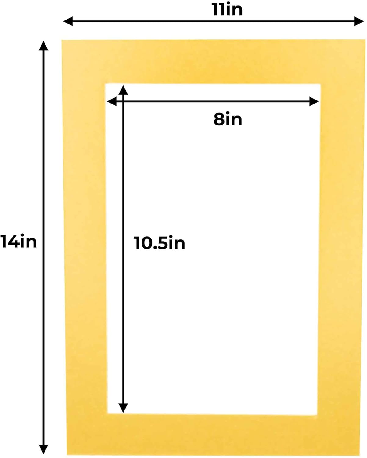 11x14 Mat for 8.5x11 Photo - Precut Metallic Gold Picture Matboard for Frames Measuring 11 x 14 Inches - Bevel Cut Matte to Display Art Measuring 8.5 x 11 Inches - Acid Free Pack of 25 MATS