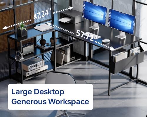 Pamray 57.5 Inch L Shaped Computer Desk - Image 5