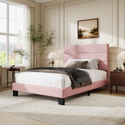 WEEWAY Twin Size Velvet Bed Frame - Image 3