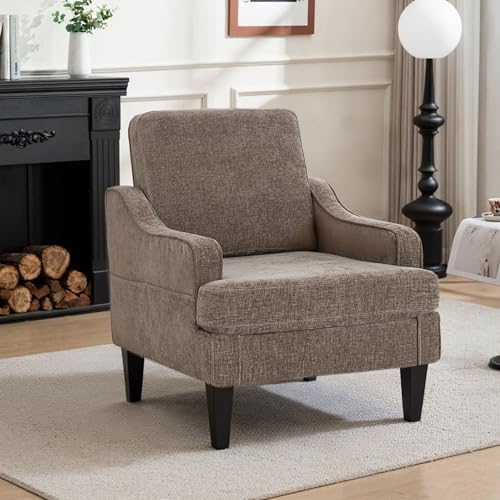 Accent Chair for Living Room, Mid-Century Arm Chair Chenille Fabric Living Room by GAOHAPY
