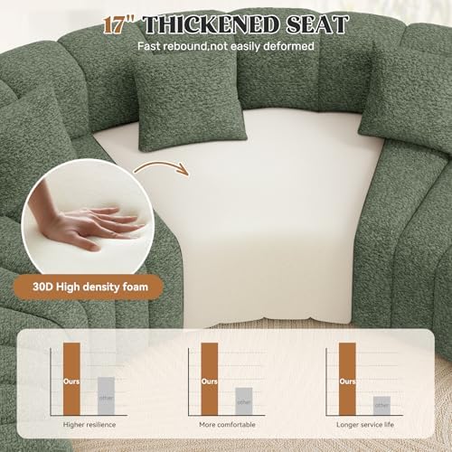 Luxanimarion Oversized Curved Cloud Couch, 8 Seater Modern Round Modular - Image 5