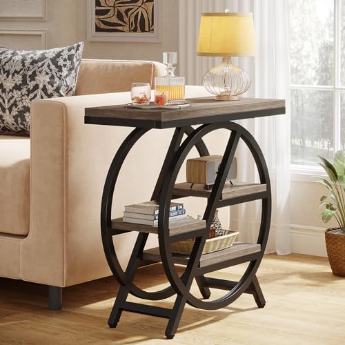 Tribesigns End Table Set of 2, 3-Tier Narrow Side Table - Image 4