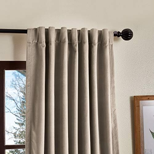 Martha Stewart Lucca Velvet Blackout Back Tab Window Curtain Panel Pair - Image 2