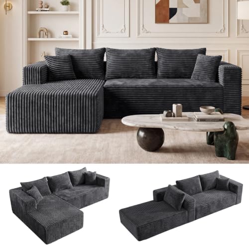 L-Shaped Sectional Boneless Cloud Couch by HouseMila