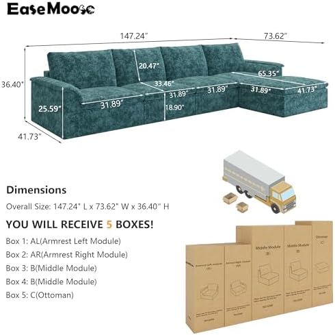EASE MOOSE Boneless Couches for Living Room - Image 2