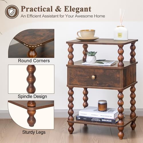 AWASEN Night Stand, Mid Century Nightstand - Image 3