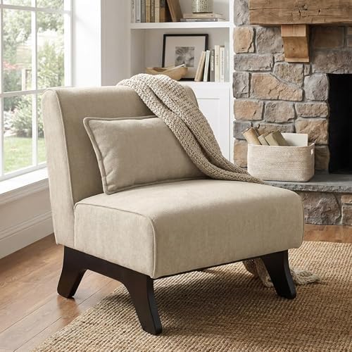 Armless Accent Chair Upholstered Comfy Modern Living Room Side Chair by womina