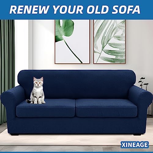 XINEAGE 3-Piece Stretch Sofa Cover, Washable Couch Covers - Image 4
