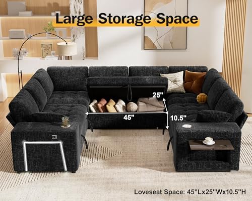 Vipbear 111" Modular Sectional Sleeper Sofa - Image 6