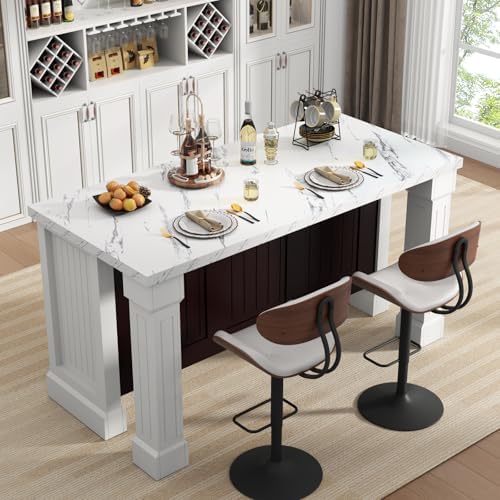 63" Large Imitation Marble Dining Table - Image 3