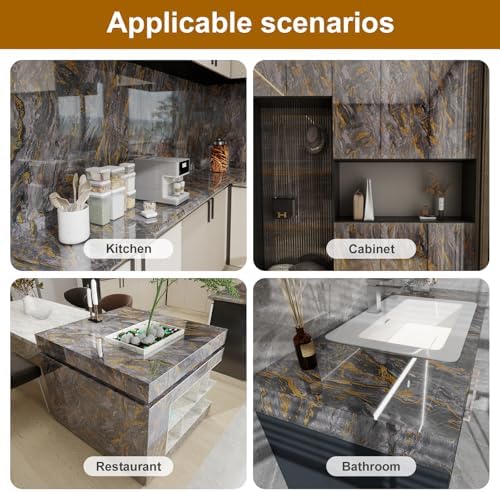 Glossy Thick Marble Contact Paper - Image 2