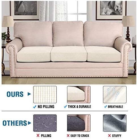 H.VERSAILTEX Super Stretch Individual Seat Cushion Cover Sofa Covers Couch - Image 2