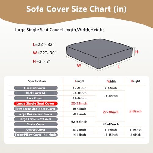 Yoovat Couch Cushion Covers for Sofa Couch Covers Wear-Resistant Universal Sofa - Image 3