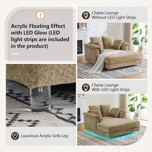 VINGLI Glam Floating Chaise Lounge Chair - Image 3