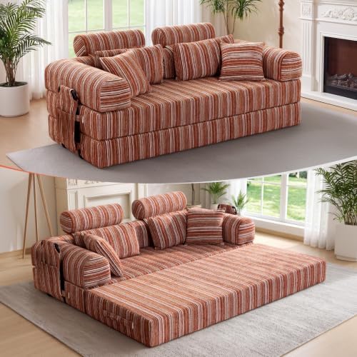 79" Memory Foam Sofa Bed, High Headrest Convertible Futon Boneless Couch by KSTNLUXQ