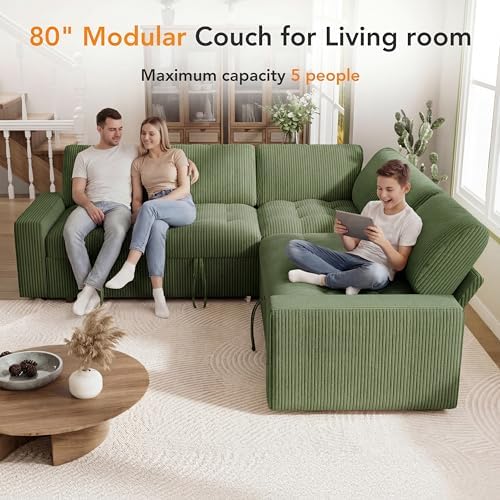 Vipbear Pull Out Sofa Bed Sectional Sleeper Sofa - Image 6