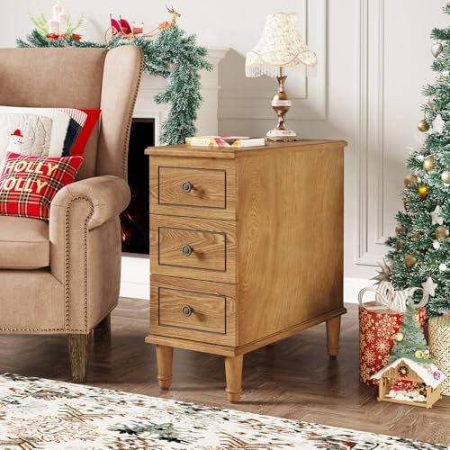 Tribesigns Solid Wood End Table, Fully Assembled Narrow Side Table - Image 4