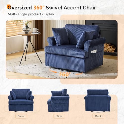 VINGL 39.2" Wide 360° Swivel Accent Armchairs - Image 5