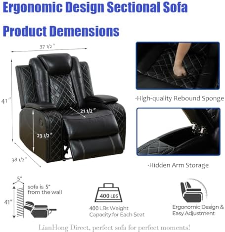 Power Recliner Sofa Set, Power Sectional Sofa - Image 4