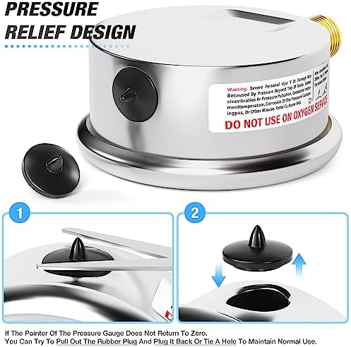 MEANLIN MEASURE 0~100Psi Stainless Steel 1/4" NPT 2.5" FACE DIAL Liquid Filled - Image 6