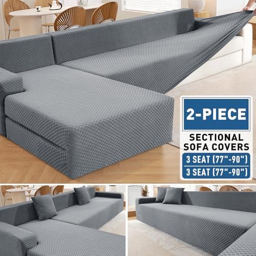 ZNSAYOTX Sectional Couch Covers, Stretch Jacquard Slipcovers - Image 4