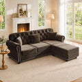 82.6" Velvet Chesterfield Sofa by SmartEdge