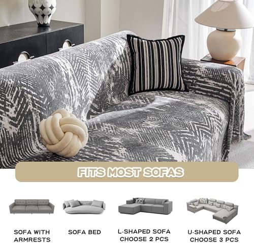 MEETSKY Couch Covers for Sofa, Couch Covers for Dogs, Modern Sofa Slipcover for - Image 5
