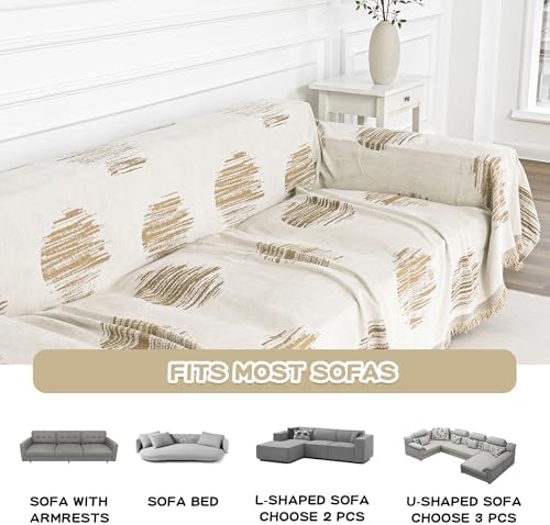 MEETSKY Sofa Covers for Dogs Sofa Covers for 2 Cushion Couch Sofa Chenille Sofa - Image 5