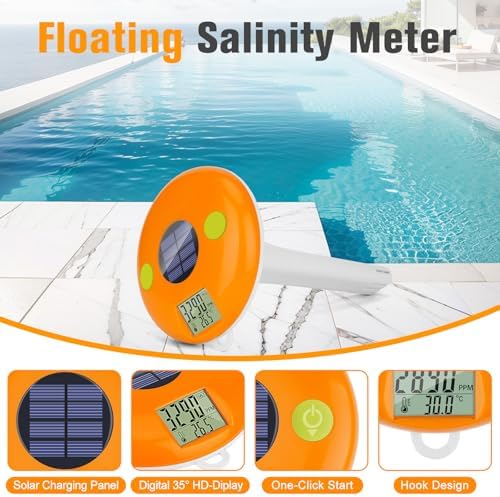 UIUZMAR Pool Salt Tester Floating Pool Thermometer & Salinity Meter - Image 6