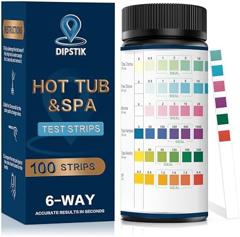 DIPSTIK Pool and Spa Test Strips-6 in 1 Hot Tub Test Strips by DIPSTIK