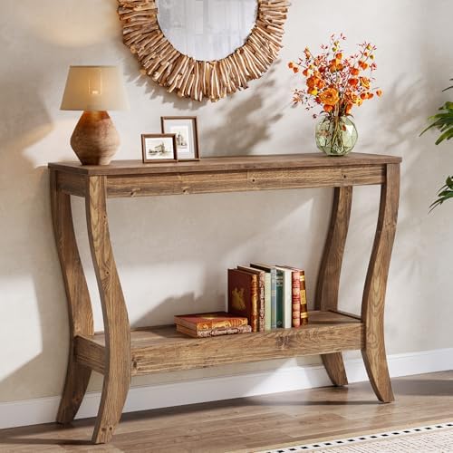 Solid Wood Console Table for Entryway, 41.3-Inch Farmhouse Sofa Table - Image 3