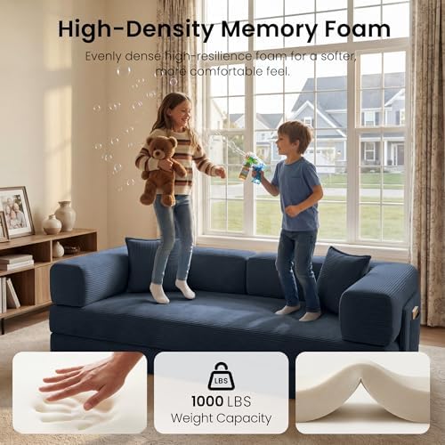 78.8" Convertible Futon Sofa Bed, Boneless Couch - Image 4