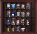 Gallery Solutions Walnut Shot Glass Display Case, 18 x 16 in., 28 Slots by GallerySolutions