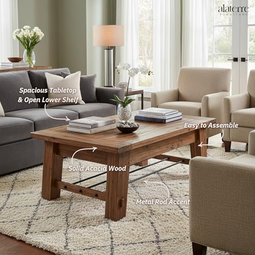 Alaterre Durango Rustic Industrial Solid Wood Coffee Table - Image 5