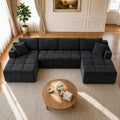 Yafylly 132 Inch U Shaped Modular Sectional Couch by Yafylly