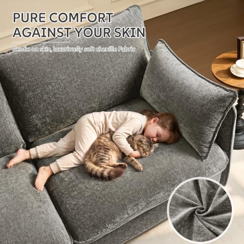 Ihanherry 139" U-Shaped Modular Sectional Couch, Oversized Cloud Sofa - Image 6