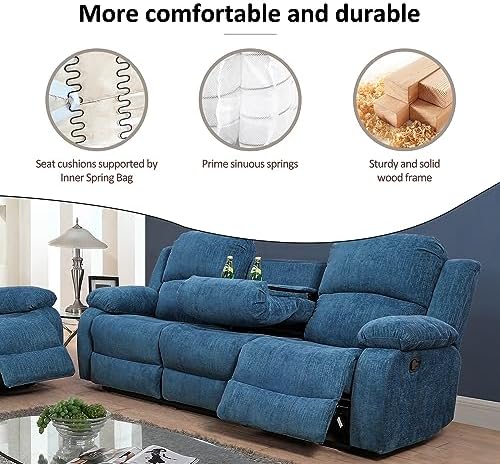 A Ainehome Living Room Furniture Set Leather Recliner Sofa Set Loveseat Chair - Image 6
