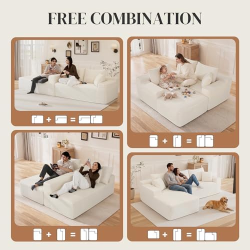 108" L Shaped Cloud Boneless Sectional Couches - Image 6