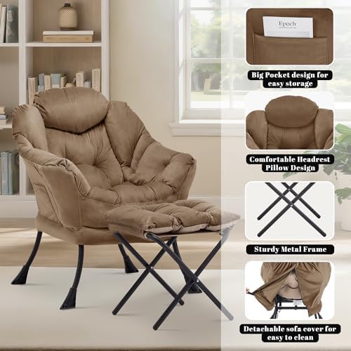 Lazy Chair with Ottoman, Comfy Reading Chair - Image 5