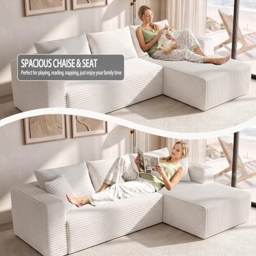 92.5" Boneless Couch, Right Facing Sectional Sofa - Image 4