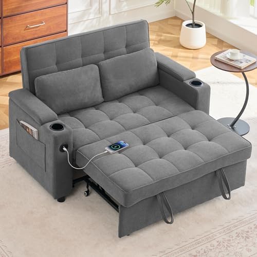 Korser 55.5'' 3-in-1 Convertible Sofa Bed, Pull Out Couch by KORSER