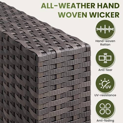 7-Piece Outdoor Patio Furniture Set, 6-Seat All-Weather PE Rattan Wicker Patio - Image 5