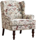 High Back Wingback Accent Chair, Upholstered Single Armchair Sofa by womina