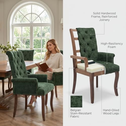 Dining Chairs Set of 2, Mid Century Modern Dining Room Chairs - Image 5