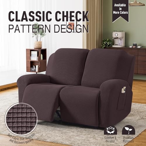 TAOCOCO Stretch Loveseat Recliner Covers 6 Piece - Image 2