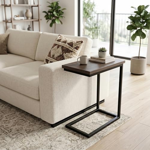 SIMPLIHOME Skyler 18" Wide Solid Wood C-Side End Table in Walnut Brown - Image 4